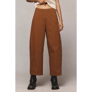 Pilcro by Anthropologie Izzie Pull On High Rise Barrel Ankle Pants Brown XXS NWT